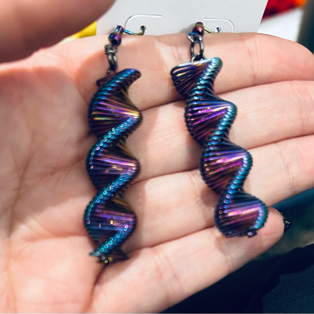 Iridescent Spiral Earrings